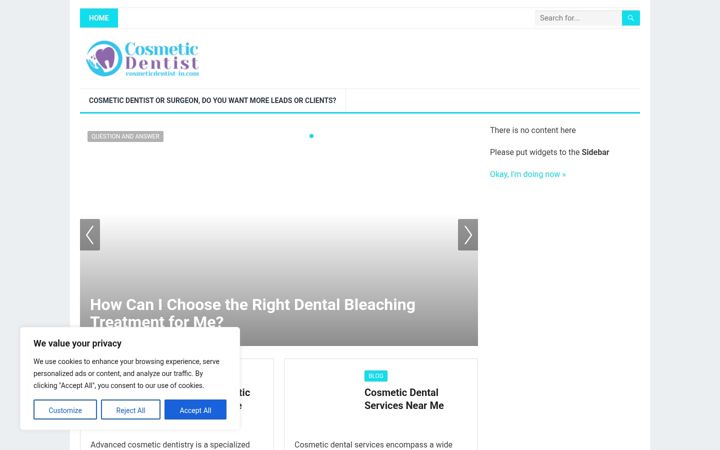 Screenshot of cosmeticdentist-in.com