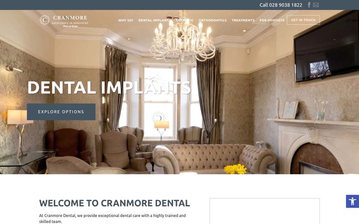 Captură de ecran a cosmeticdentistrybelfast.co.uk