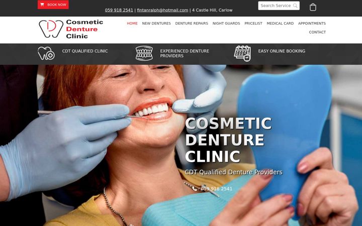 Screenshot of cosmeticdentureclinic.ie