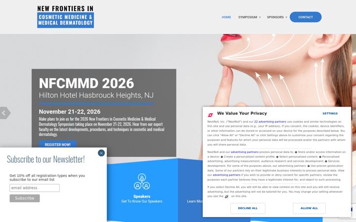 Screenshot of cosmeticfrontiers.com