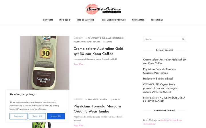 Screenshot of cosmeticiebellezza.it