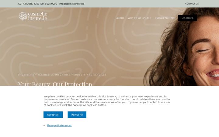 Screenshot of cosmeticinsure.ie