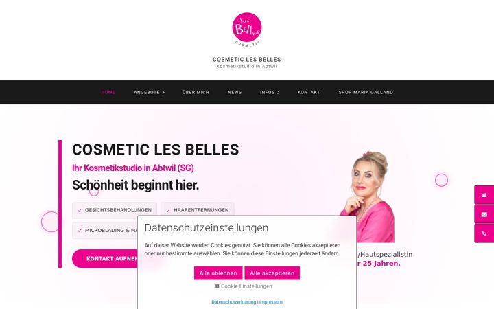 Screenshot of cosmeticlesbelles.ch