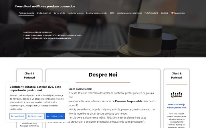 Screenshot of cosmetics-consulting.ro