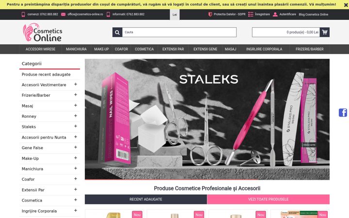 Screenshot of cosmetics-online.ro