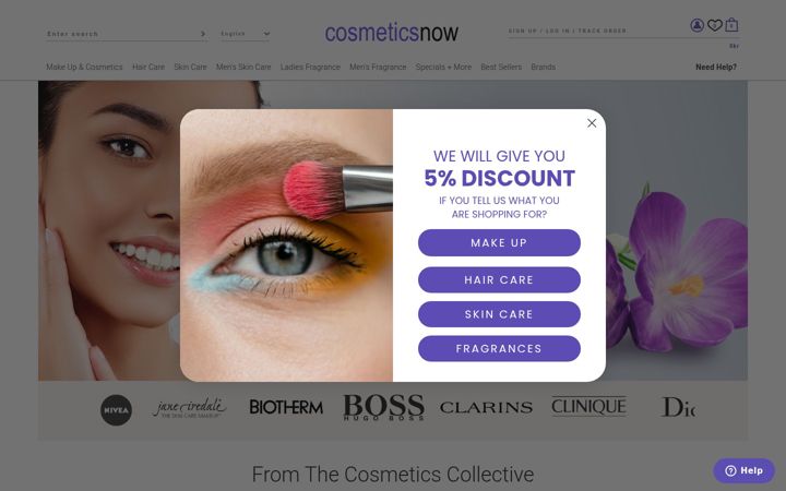 Captura de ecrã de cosmeticsnow.com