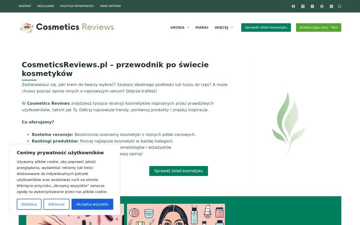 Snímek obrazovky cosmeticsreviews.pl