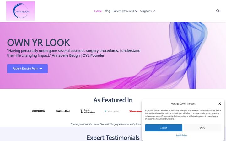 Screenshot of cosmeticsurgeryadvancements.com