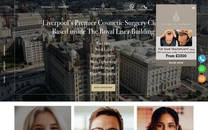 Screenshot of cosmeticsurgeryoftheroyalliverbuilding.co.uk