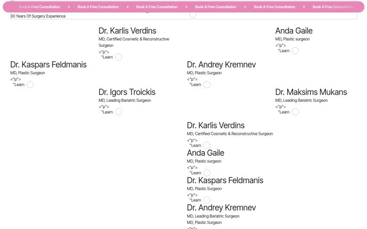 Posnetek zaslona cosmeticsurgeryriga.co.uk