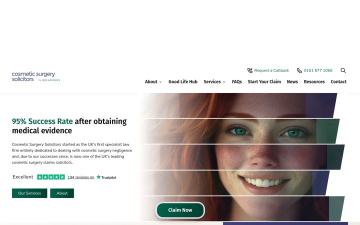 Screenshot of cosmeticsurgerysolicitor.com