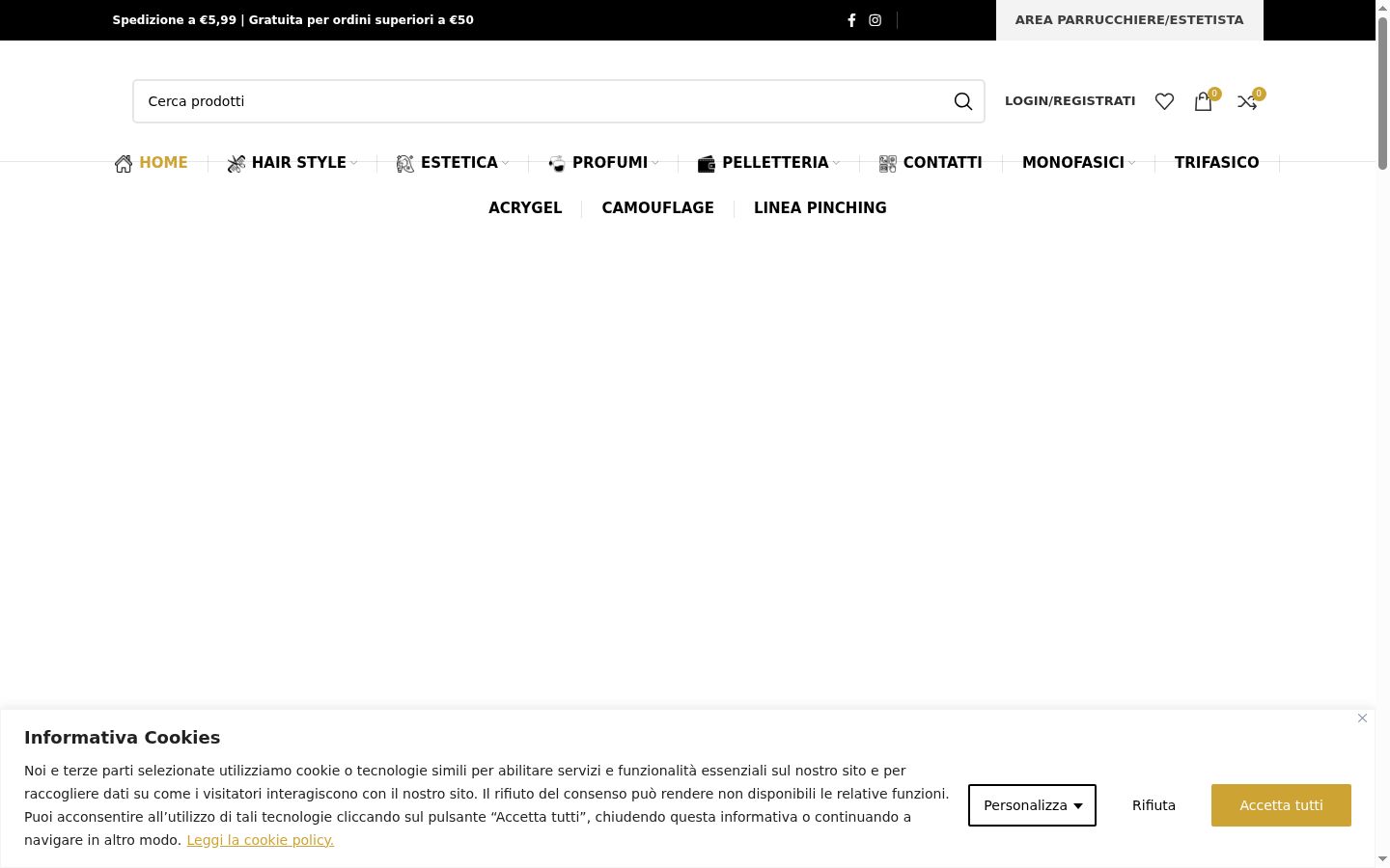 Captura de ecrã do banner de consentimento apresentado antes de qualquer interação