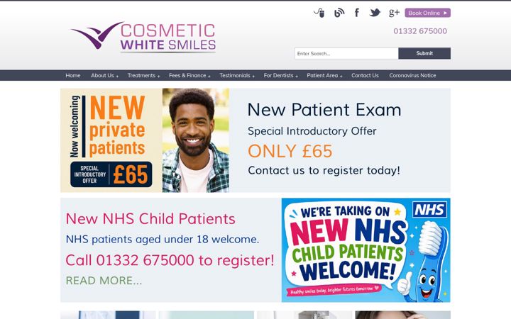 Screenshot of cosmeticwhitesmiles.co.uk