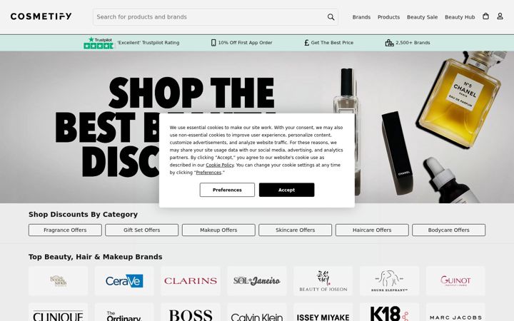 Screenshot of cosmetify.com