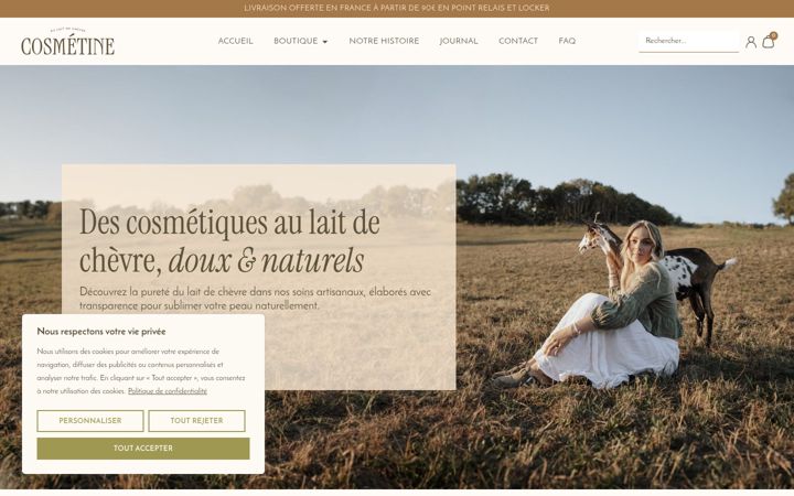 Screenshot of cosmetine.fr