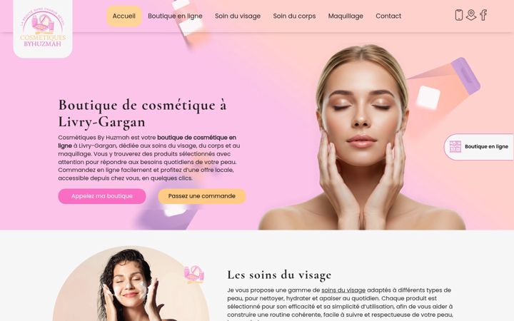 Screenshot of cosmetiques-byhuzmah.fr