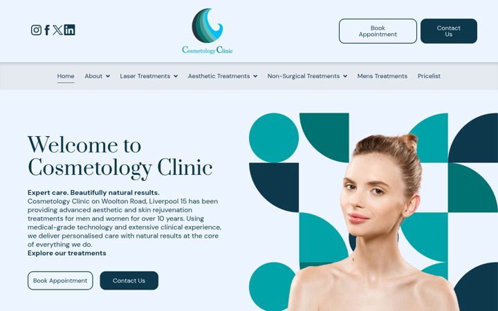 Screenshot of cosmetologyliverpool.co.uk