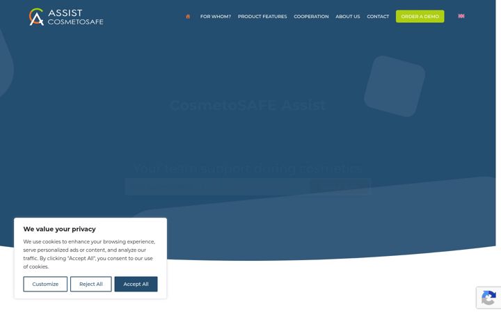Screenshot of cosmetosafeassist.com
