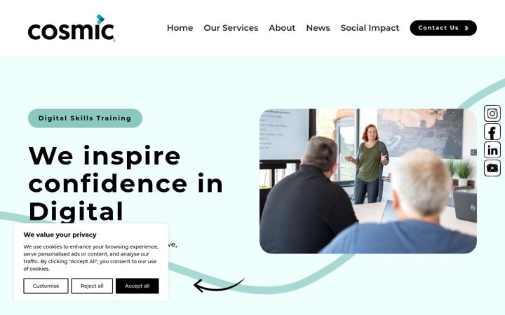 Screenshot of cosmic.org.uk