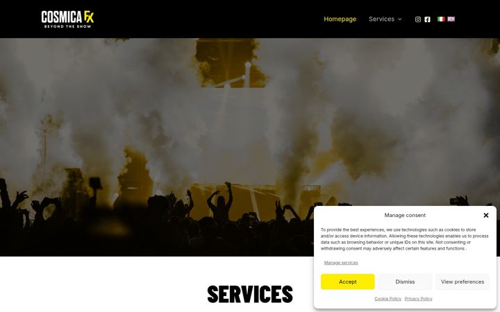 Screenshot of cosmicafx.com