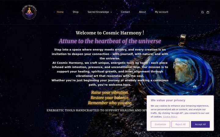 Screenshot of cosmicharmony.eu