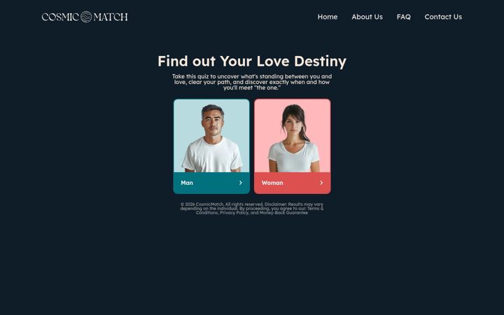 Screenshot of cosmicmatch.org