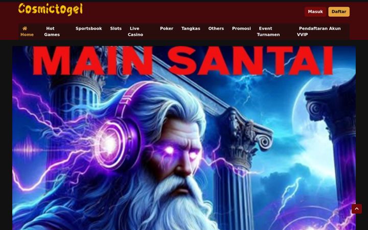 Screenshot di cosmictogel.net