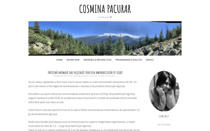 Screenshot of cosminapacurar.ro