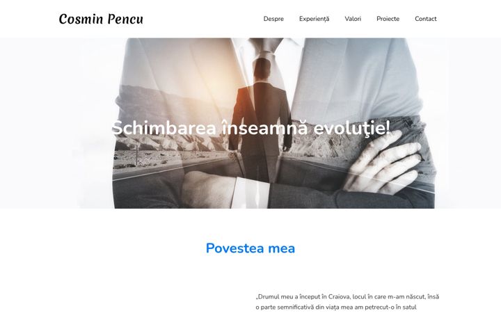 Screenshot of cosminpencu.ro
