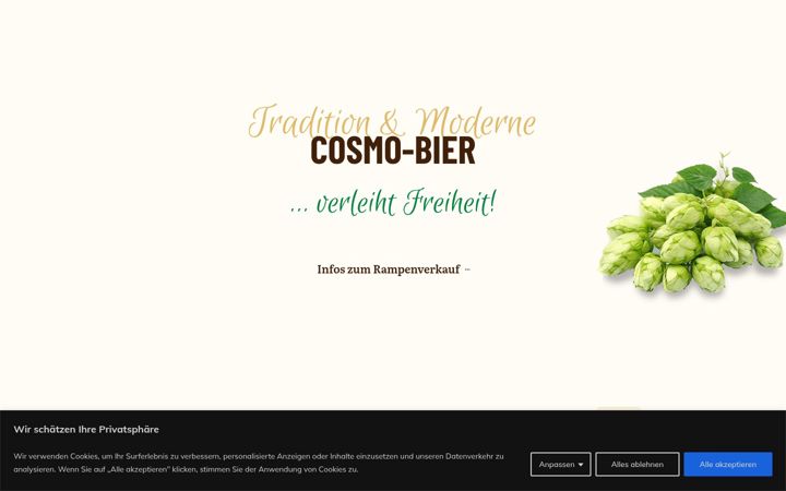 Screenshot of cosmo-bier.ch