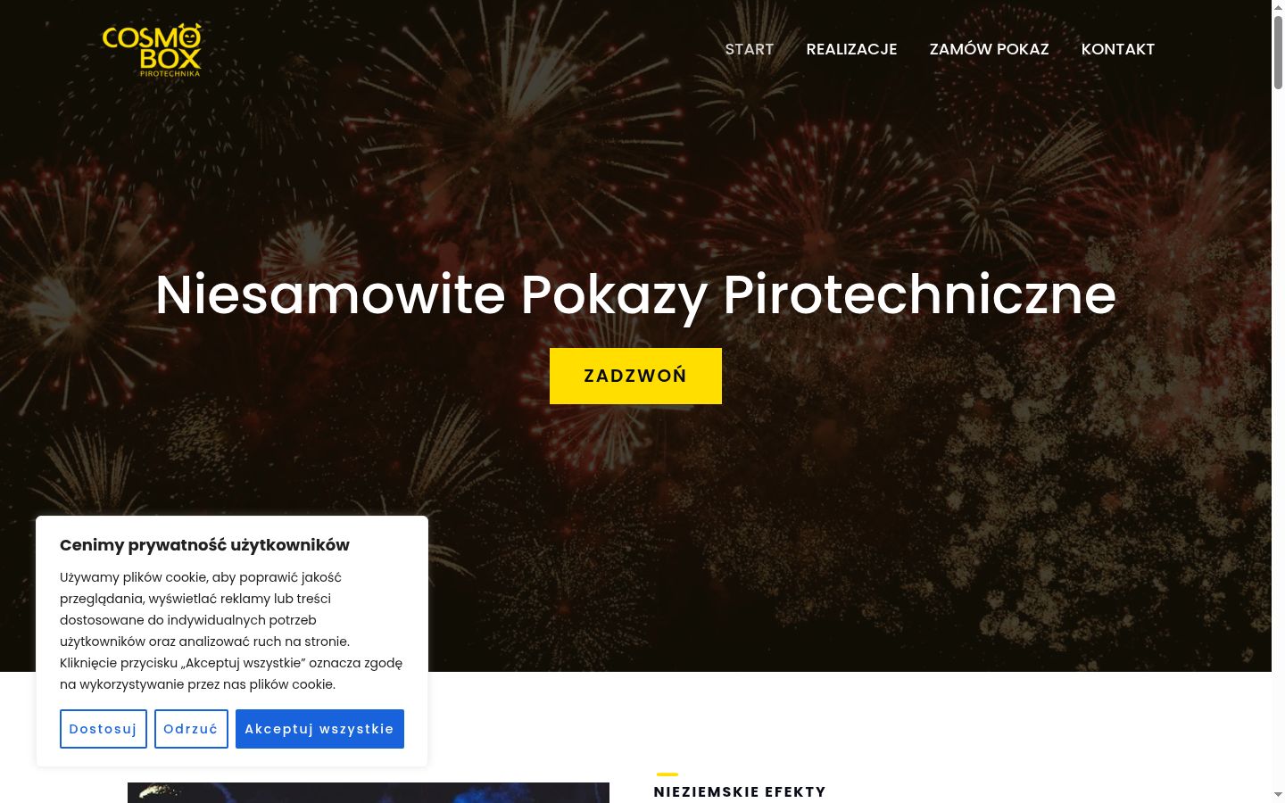 Screenshot del banner di consenso mostrato prima di qualsiasi interazione