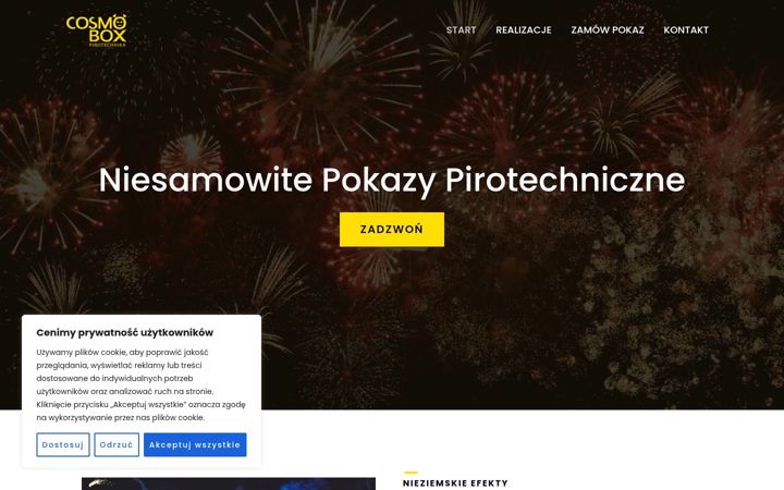 Snímek obrazovky cosmobox.pl