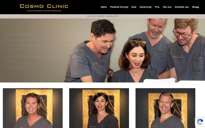 Ekrano kopija cosmoclinic.no