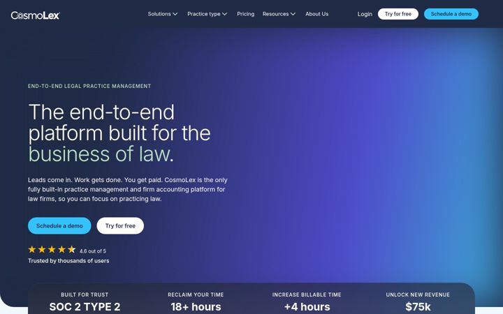 Captură de ecran a cosmolex.co.uk