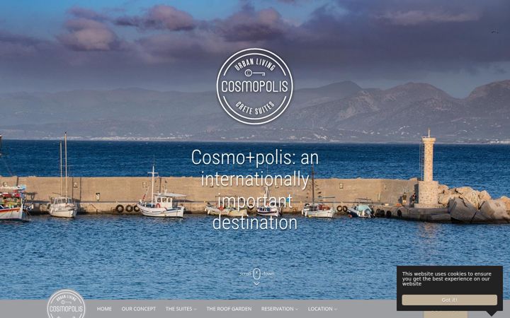 Screenshot of cosmopoliscretesuites.com
