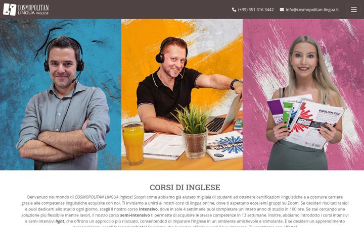 Screenshot of cosmopolitan-lingua.it
