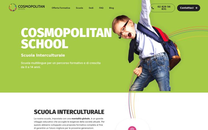 Posnetek zaslona cosmopolitanschool.it
