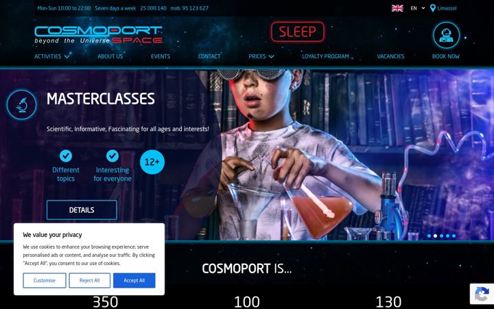 Screenshot of cosmoport.eu