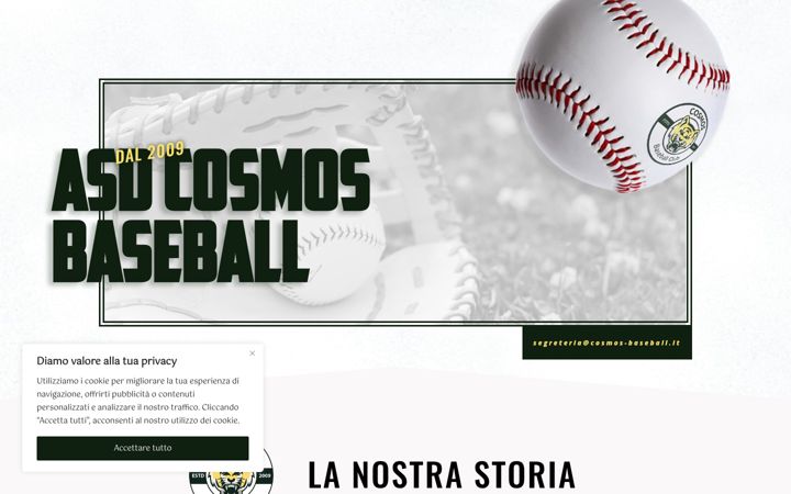 Screenshot of cosmos-baseball.it