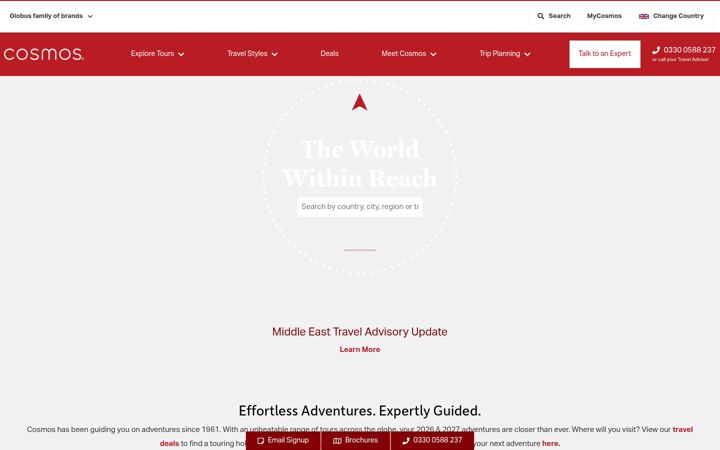 Screenshot of cosmos.co.uk