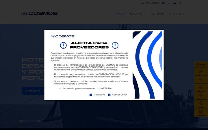 Screenshot of cosmos.com.pe