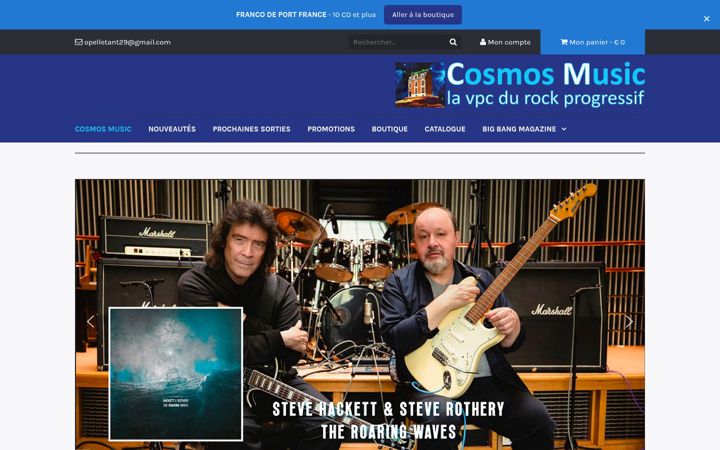 Captură de ecran a cosmosmusic.fr