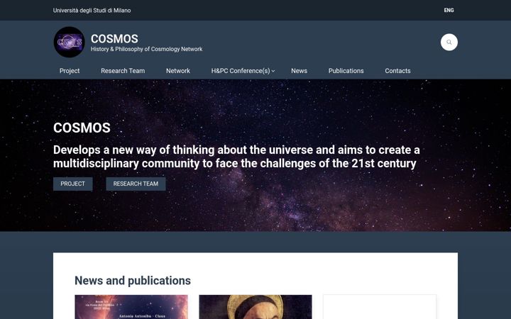 Screenshot of cosmosproject.unimi.it