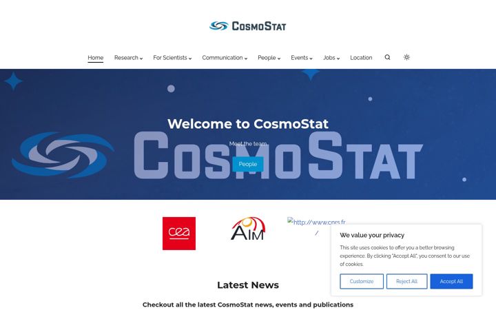 Screenshot of cosmostat.org