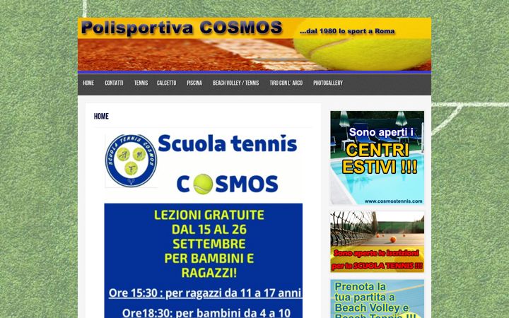 Screenshot of cosmostennis.com