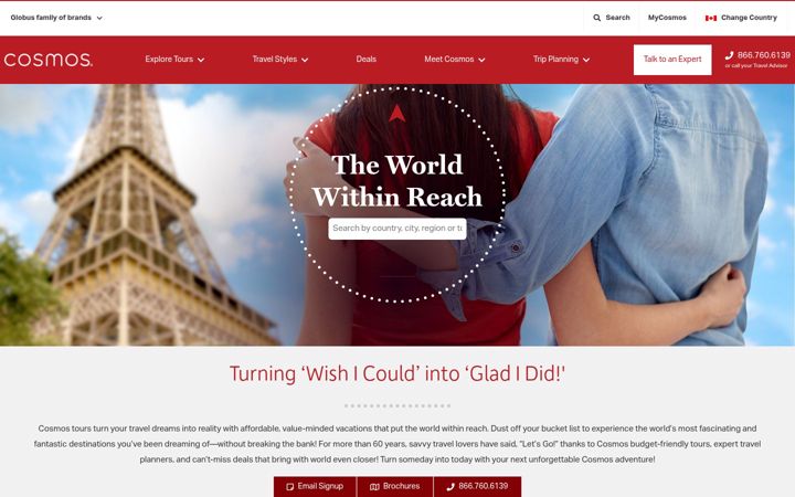 Screenshot of cosmosvacations.ca
