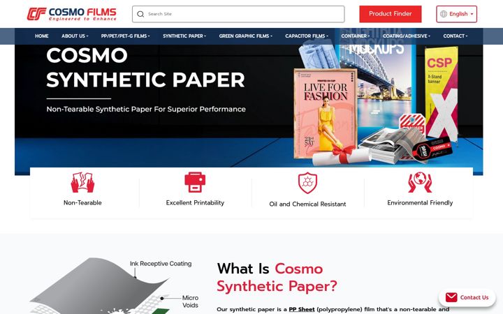 Screenshot of cosmosyntheticpaper.es