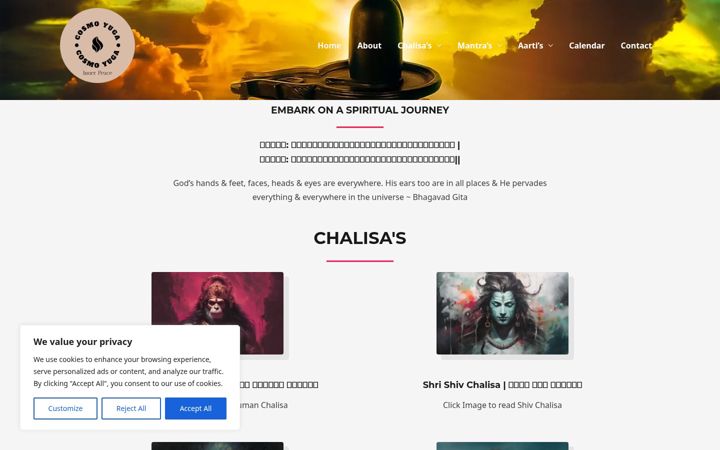 Screenshot of cosmoyuga.com