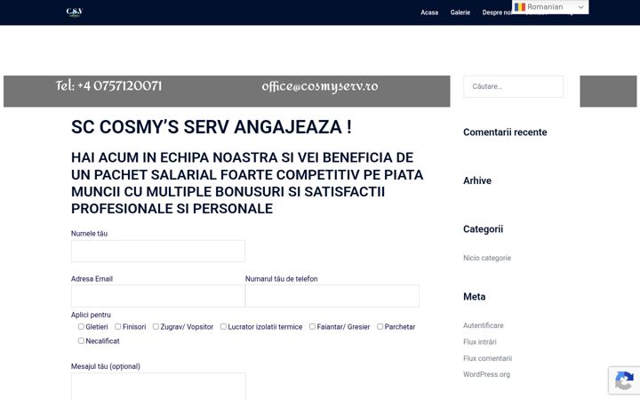 Screenshot of cosmyserv.ro