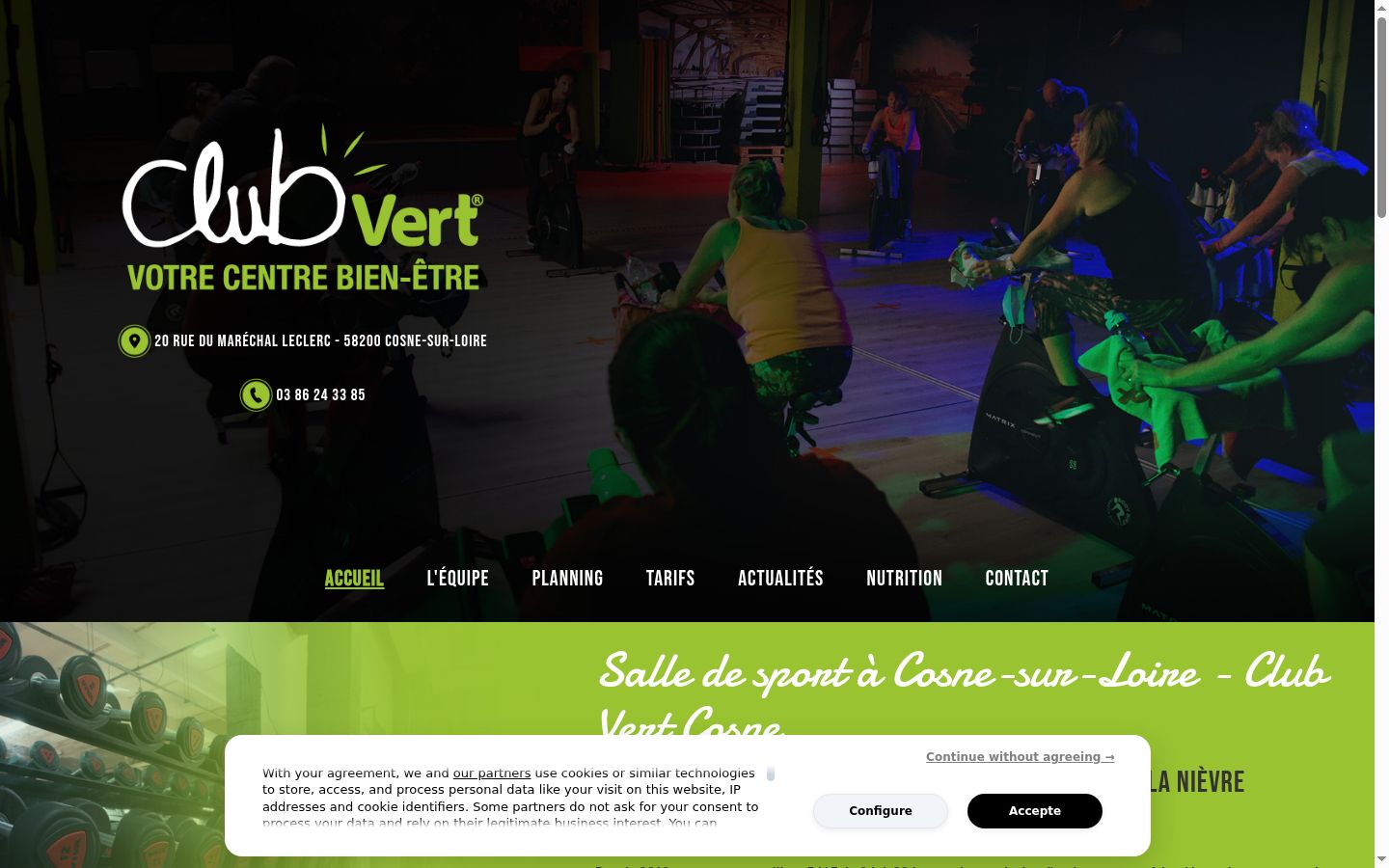 Screenshot del banner di consenso mostrato prima di qualsiasi interazione